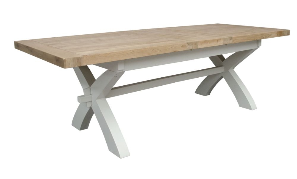 Product photograph of Homestyle Gb Painted Deluxe X-leg Extending Dining Table from Choice Furniture Superstore.